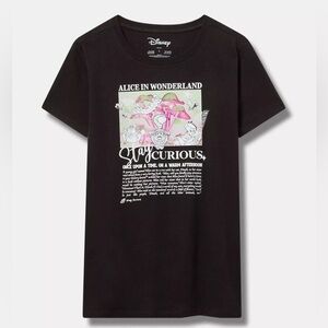 Torrid Disney Alice in Wonderland Classic Fit Black T-Shirt
